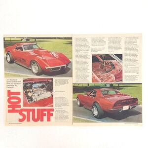 Vintage Chevy Corvette 2 Pg Magazine Feature Hot Stuff Custom Collector Display